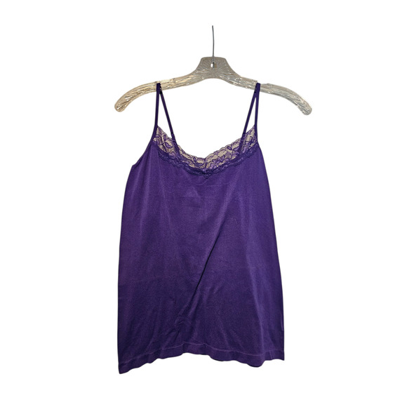 Bobbie Brooks Tops - Bobbie Brooks Lace Trim Cami Tank Top Size2XL Purple Preppy Romantic Y2K
